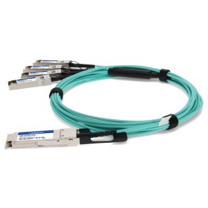 AddOn Networks Cisco QSFP-H40G-AOC5M to Palo Alto Networks PAN-SFP-PLUS-AOC5M Compatible TAA Compliant 40GBase-AOC QSFP+ to 4xSFP+ Direct Attach Cable (850nm, MMF, 5m)