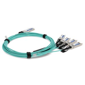 AddOn Networks Cisco QSFP-H40G-AOC5M to Palo Alto Networks PAN-SFP-PLUS-AOC5M Compatible TAA Compliant 40GBase-AOC QSFP+ to 4xSFP+ Direct Attach Cable (850nm, MMF, 5m)