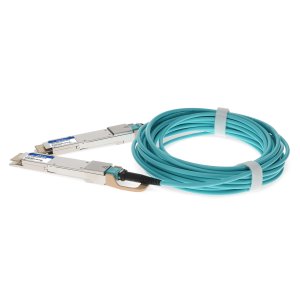 AddOn Networks MSA and TAA 400GBase-AOC OSFP to OSFP (850nm, OM3, Aqua, 3m) CMIS 4.0 CDR