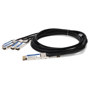 AddOn Networks MSA and TAA Compliant 400GBase-CU QSFP-DD 400G to 4xQSFP56 100G PAM-4 Direct Attach Cable (Passive Twinax, 3m)