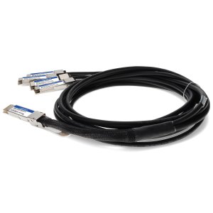 AddOn Networks MSA and TAA Compliant 400GBase-CU QSFP-DD 400G to 4xQSFP56 100G PAM-4 Direct Attach Cable (Passive Twinax, 3m)