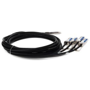AddOn Networks MSA and TAA Compliant 400GBase-CU QSFP-DD 400G to 4xQSFP56 100G PAM-4 Direct Attach Cable (Passive Twinax, 3m)