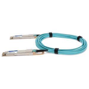 AddOn Networks QDD-400-AOC5M-AO InfiniBand/fibre optic cable 5 m QSFP-DD AOC Aqua colour, Stainless steel