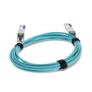AddOn Networks QDD-400-AOC5M-AO InfiniBand/fibre optic cable 5 m QSFP-DD AOC Aqua colour, Stainless steel