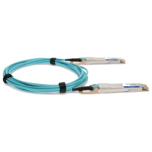 AddOn Networks QDD-400-AOC5M-AO InfiniBand/fibre optic cable 5 m QSFP-DD AOC Aqua colour, Stainless steel