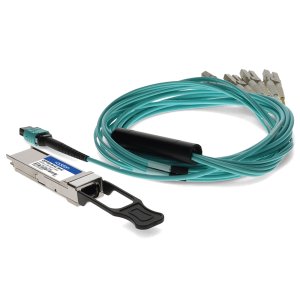 AddOn Networks QSFP-40G-SR4-4LC-5M-AO InfiniBand/fibre optic cable MPO 4x LC MMF Aqua colour