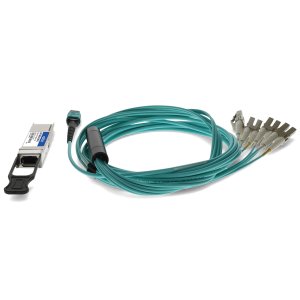 AddOn Networks QSFP-40G-SR4-4LC-5M-AO InfiniBand/fibre optic cable MPO 4x LC MMF Aqua colour