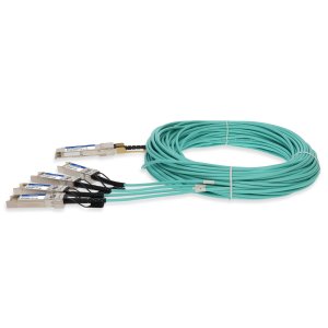 AddOn Networks Cisco QSFP-4SFP25G-AOC20M Compatible TAA Compliant 100GBase-AOC QSFP28 to 4xSFP28 Direct Attach Cable (850nm, MMF, 20m)