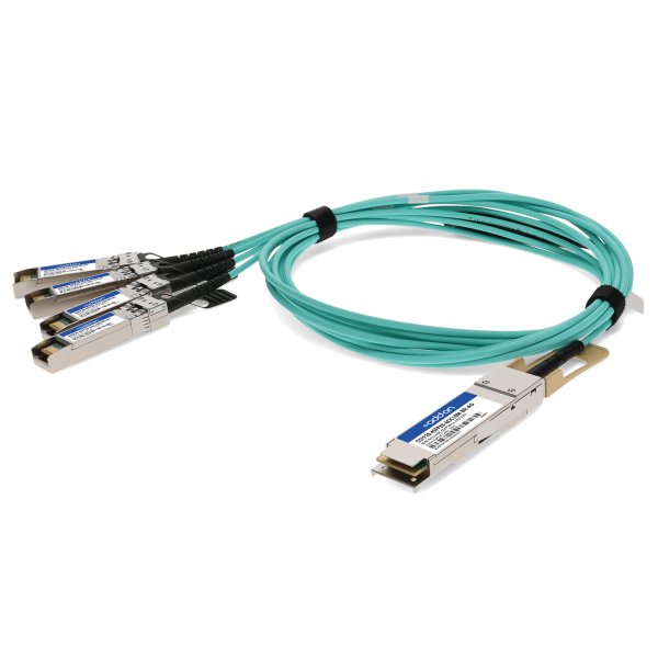 AddOn Networks Brocade (Formerly) Compatible TAA Compliant 100GBase-AOC QSFP28 to 4xSFP28 Direct Attach Cable (850nm, MMF, 10m)