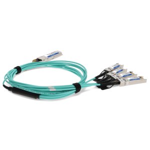 AddOn Networks Brocade (Formerly) Compatible TAA Compliant 100GBase-AOC QSFP28 to 4xSFP28 Direct Attach Cable (850nm, MMF, 10m)