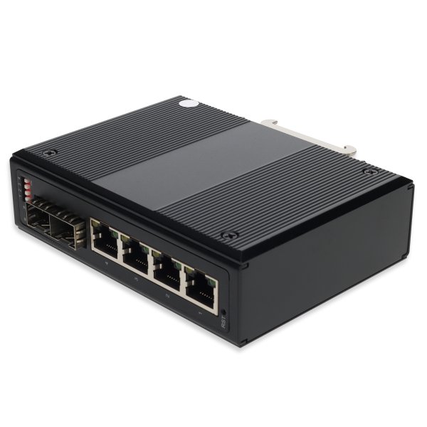 AddOn Networks Managed 4x10/100Base-TX(RJ-45) to 2 Open SFP port Industrial Media Converter Switch
