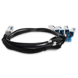 AddOn Networks HP JL307A to Fortinet FN-CABLE-SFP28-3 Compatible TAA 100GBase-CU QSFP28 to 4xSFP28 Direct Attach Cable (Passive Twinax, 3m)