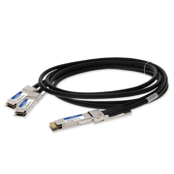 AddOn Networks Arista Networks CAB-D-2Q-200G-2-5M to Mellanox MCP1600-C02A Compatible TAA 200GBase-CU QSFP-DD 200G to 2xQSFP28 NRZ Direct Attach Cable (Passive Twinax, 2.5m)