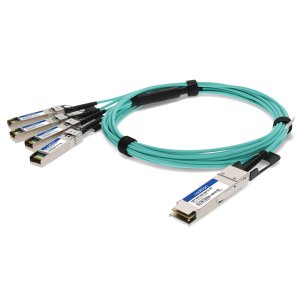 AddOn Networks Extreme Networks Compatible TAA 40GBase-AOC QSFP+ to 4xSFP+ Direct Attach Cable (850nm, MMF, 15m)