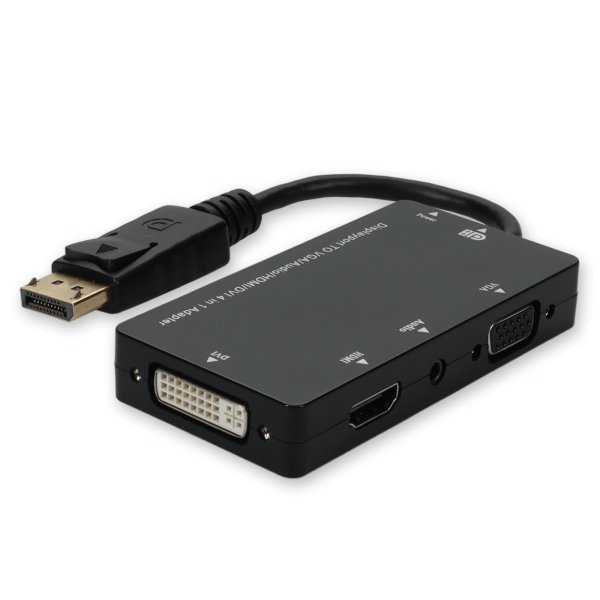 AddOn Networks DP2VGAA-AA video cable adapter 0.2 m DisplayPort VGA + HDMI + DVI Black