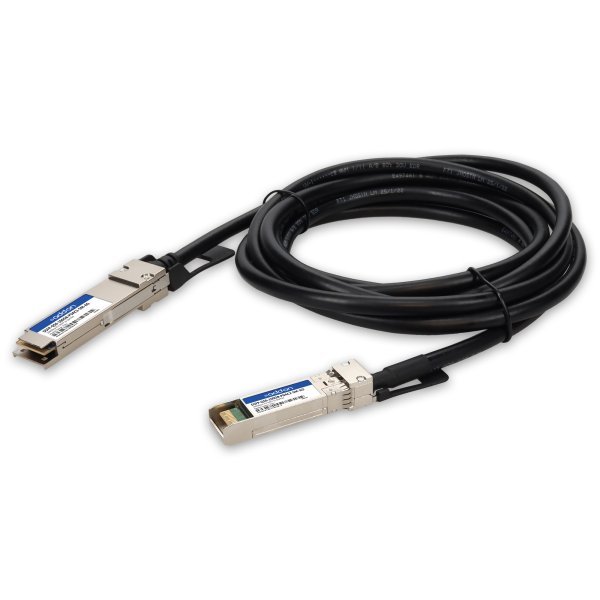 AddOn Networks MSA and TAA 100GBase-CU DSFP to QSFP56 Direct Attach Cable (Passive Twinax, 2.5m) 27AWG