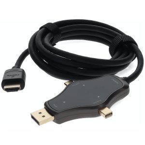 AddOn Networks HDMI4KDPMDPC-AA video cable adapter 1.8 m HDMI Type A (Standard) DisplayPort + Mini DisplayPort + USB Type-C Black