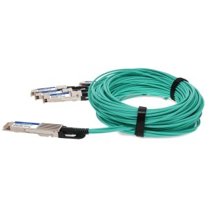 AddOn Networks Cisco Compatible 400GBase-AOC QSFP-DD to 4xQSFP56 PAM-4 Active Optical Cable (850nm, MMF, 10m) CMIS 3.0