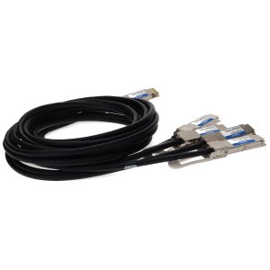 AddOn Networks Cisco QDD-4ZQ100-CU2M Compatible TAA Compliant 400GBase-CU QSFP-DD 400G to 4xQSFP56 100G PAM-4 Direct Attach Cable (Passive Twinax, 2m)