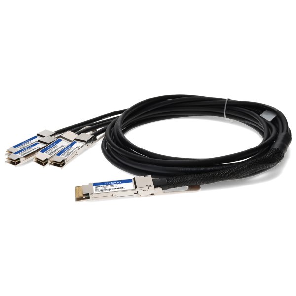 AddOn Networks QDD-4ZQ100-CU3M-AO InfiniBand/fibre optic cable 3 m QSFP-DD 4x QSFP56 DAC Black, Stainless steel