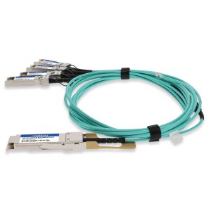 AddOn Networks HP Compatible TAA 100GBase-AOC QSFP28 to 4xSFP28 Direct Attach Cable (850nm, MMF, 10m)