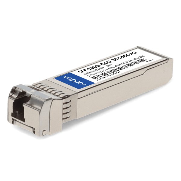 AddOn Networks Mikrotik Compatible TAA 10GBase-BX SFP+ Transceiver (SMF, 1270nmTx/1330nmRx, 20km, LC, DOM, -40 to 85C)