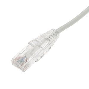 AddOn Networks 100ft White CAT 6A Slim PVC Ethernet Cable Snagless Clear-Claw RJ-45 M/M