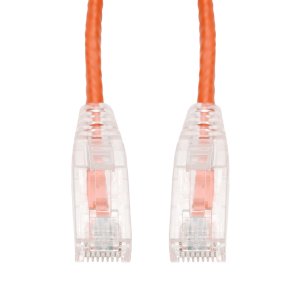 AddOn Networks 4ft Orange CAT 6A Slim PVC Ethernet Cable Snagless Clear-Claw RJ-45 M/M
