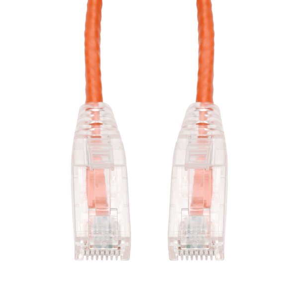 AddOn Networks 4ft Orange CAT 6A Slim PVC Ethernet Cable Snagless Clear-Claw RJ-45 M/M