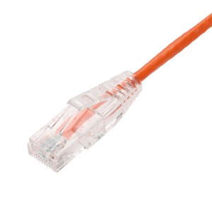 AddOn Networks 4ft Orange CAT 6A Slim PVC Ethernet Cable Snagless Clear-Claw RJ-45 M/M