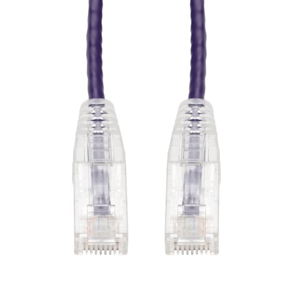 AddOn Networks 4ft Purple CAT 6A Slim PVC Ethernet Cable Snagless Clear-Claw RJ-45 M/M