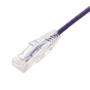 AddOn Networks 4ft Purple CAT 6A Slim PVC Ethernet Cable Snagless Clear-Claw RJ-45 M/M