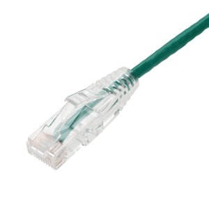 AddOn Networks 50ft Green CAT 6A Slim PVC Ethernet Cable Snagless Clear-Claw RJ-45 M/M