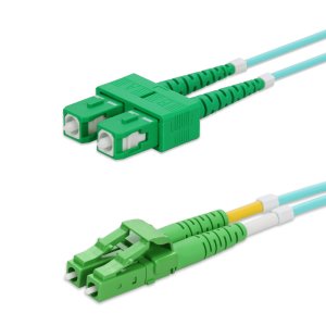 AddOn Networks 100m ASC to ALC Aqua OM4 Duplex LSZH Fiber Patch Cable