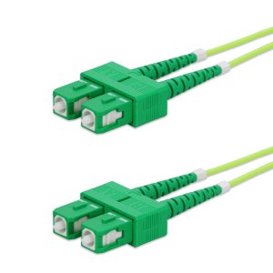 AddOn Networks 10m ASC to ASC Lime Green OM5 Duplex OFNP (Plenum-Rated) Fiber Patch Cable