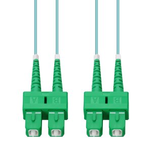 AddOn Networks 1m ASC to ASC Aqua OM4 Duplex OFNP (Plenum-Rated) Fiber Patch Cable