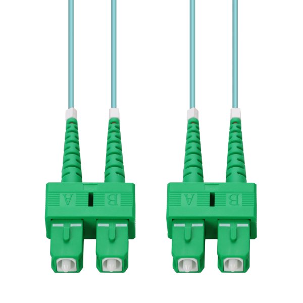 AddOn Networks 3m ASC to ASC Aqua OM4 Duplex OFNR (Riser-Rated) Fiber Patch Cable