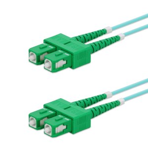 AddOn Networks 45m ASC to ASC Aqua OM4 Duplex OFNR (Riser-Rated) Fiber Patch Cable