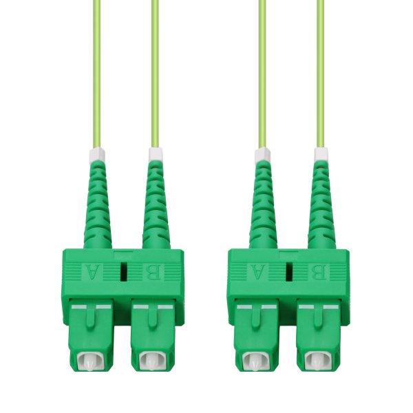 AddOn Networks 90m ASC to ASC Lime Green OM5 Duplex LSZH Fiber Patch Cable