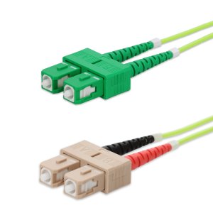 AddOn Networks 25m ASC to SC Lime Green OM5 Duplex LSZH Fiber Patch Cable