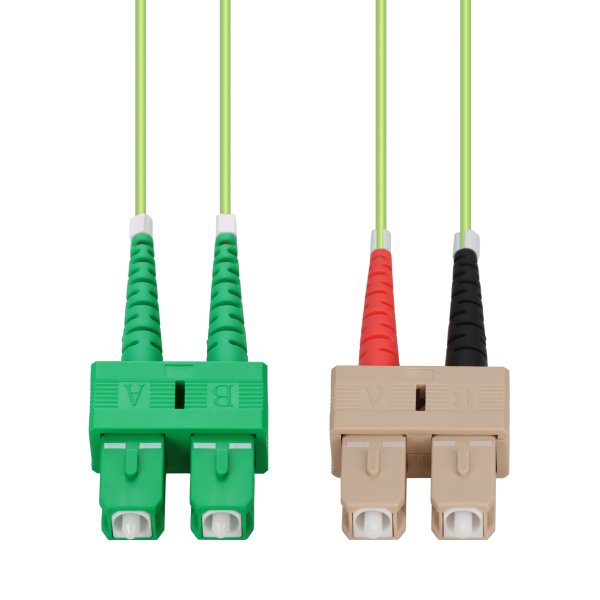 AddOn Networks 70m ASC to SC Lime Green OM5 Duplex LSZH Fiber Patch Cable