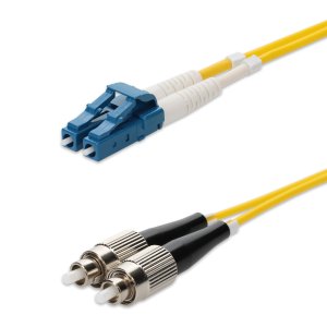 AddOn Networks 25m LC to FC Yellow OS2 Duplex OFNP (Plenum-Rated) SMF Fiber Patch Cable