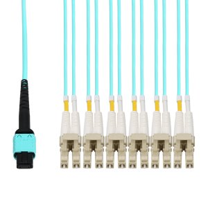 AddOn Networks 6m MPO/UPC to 6xLC/UPC Duplex Aqua colour OM4 OFNP (Plenum-Rated) 12-Strand Fiber Patch Cable