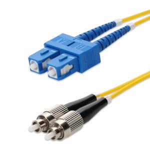 AddOn Networks 15m SC to FC Yellow OS2 Duplex OFNR (Riser-Rated) SMF Fiber Patch Cable