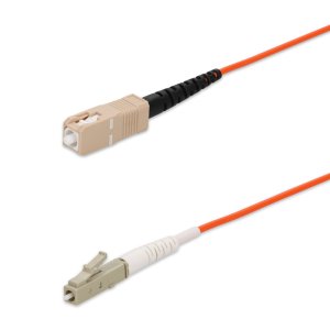 AddOn Networks 1m SC to LC Orange OM2 Simplex OFNP (Plenum-Rated) Fiber Patch Cable