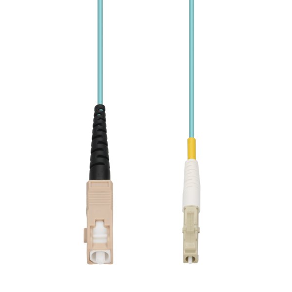AddOn Networks 30m SC to LC Aqua colour OM4 Simplex LSZH Fiber Patch Cable