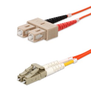 AddOn Networks 40m SC to LC Orange OM2 Duplex OFNP (Plenum-Rated) Fiber Patch Cable