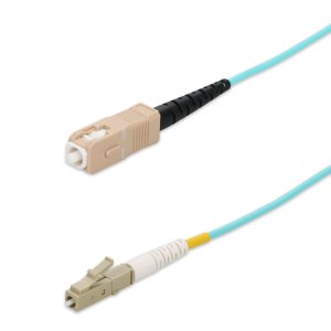 AddOn Networks 9m SC to LC Aqua colour OM4 Simplex LSZH Fiber Patch Cable
