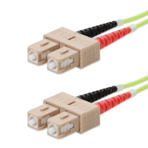 AddOn Networks 20m SC to SC Lime Green OM5 Duplex OFNP (Plenum-Rated) Fiber Patch Cable