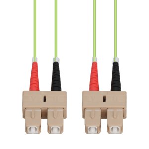 AddOn Networks 3m SC to SC Lime Green OM5 Duplex OFNP (Plenum-Rated) Fiber Patch Cable